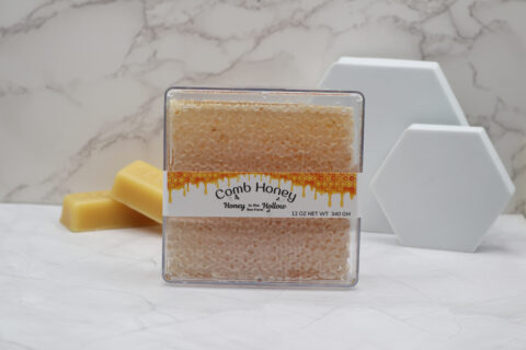 12 oz square comb honey in plastic case