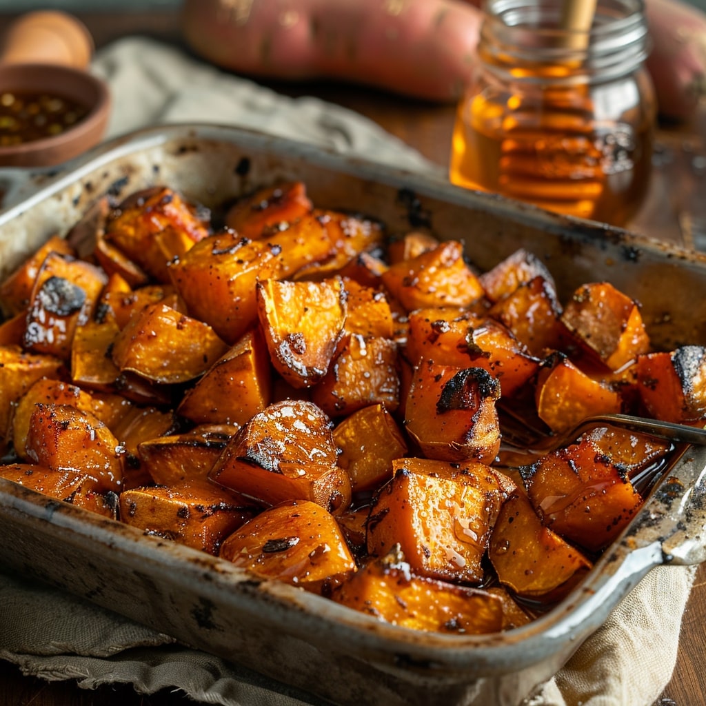 Smoked Honey Roasted Sweet Potatoes