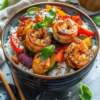 Honey Garlic Shrimp Stir-Fry