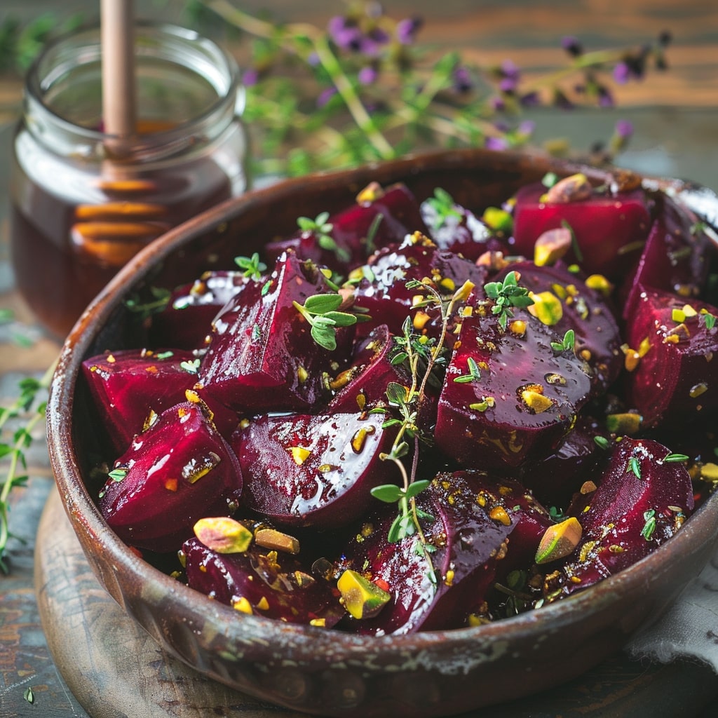 Thyme Honey Glazed Roasted Beets