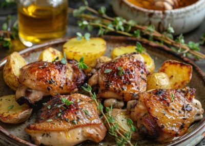 Thyme Honey Roasted Chicken Thighs