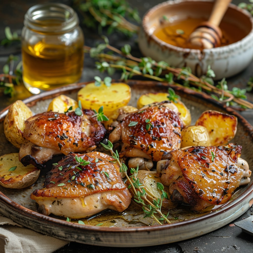 Thyme Honey Roasted Chicken Thighs