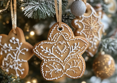 Honey Spiced Gingerbread Cookies (Christmas Tree Ornaments)