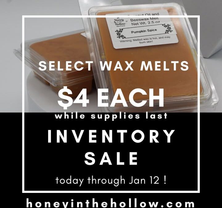 ????????Now through Jan 12, we’re offering some of our amazing wax melts for $4 each