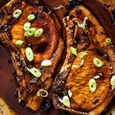 Honey glazed pork chops