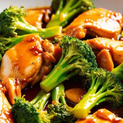 chicken and broccoli with honey sesame sauce