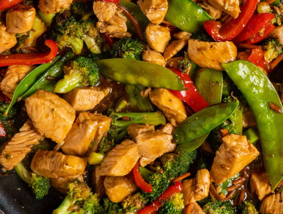 honey garlic chicken with vegetables