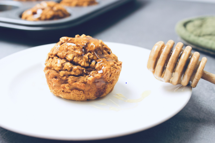 pumpkin muffin mini honey pumpkin muffin on white plate