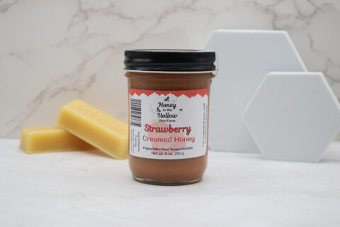 strawberry creamed honey in 9 ounce jar