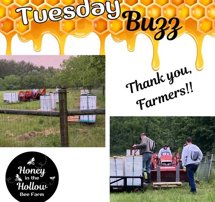 🚜As beekeepers, we’re so grateful for our farmers who offer us space on their farms to place our bees.🐝  Sometimes, they even ha…