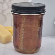 chunk honey in glass jar