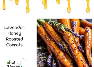 🪻😋Highlighting our lavender-infused honey with a recipe that isn’t on our website, Lavender Honey Roasted Carrots