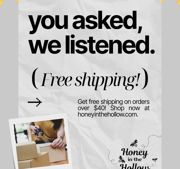 🎉🎉We’re proud to announce our FREE Shipping on orders over $40, with flat rate shipping for orders under $40