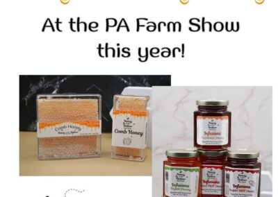 Saturday, Jan 10-Saturday Jan 17, visit the PA Farm Show and find your favorite Honey in the Hollow products for sale!