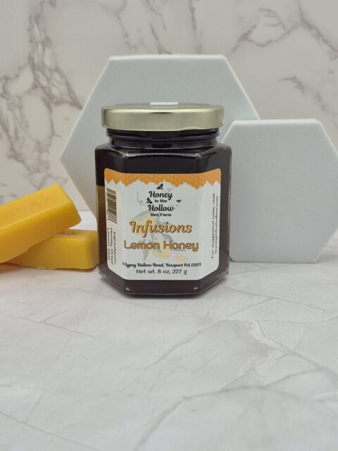 lemon infused honey in jar