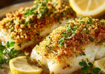 🍋LEMON HONEY BAKED COD WITH HERBED CRUMB🐟