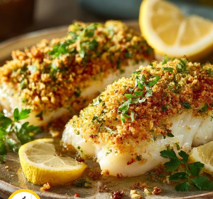 🍋LEMON HONEY BAKED COD WITH HERBED CRUMB🐟