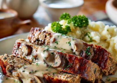 THYME HONEY BEEF & MUSHROOM GRAVY MEATLOAF