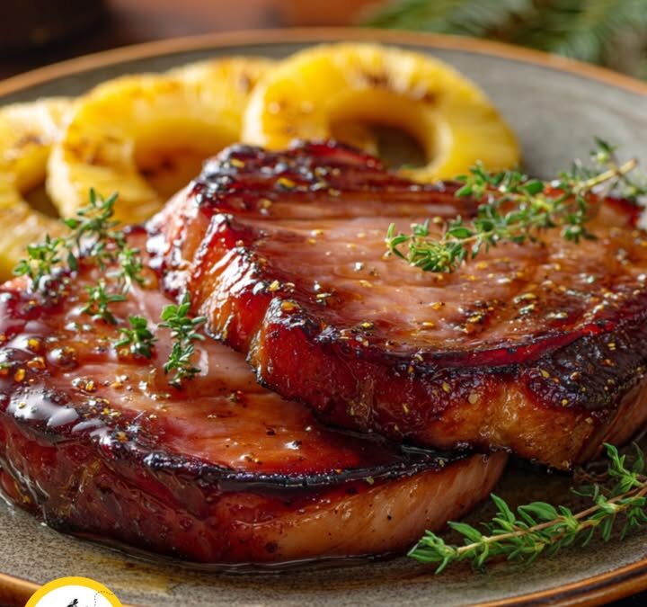 THYME HONEY GLAZED HAM STEAKS
