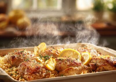 🍋🍯🍗LEMON HONEY CHICKEN & RICE BAKE