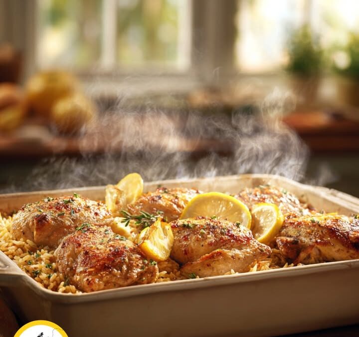 🍋🍯🍗LEMON HONEY CHICKEN & RICE BAKE