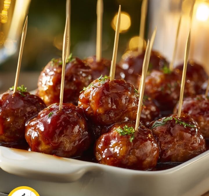 SWEET HOT HONEY GLAZED COCKTAIL MEATBALLS