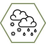 Green hexagon outline on a black background