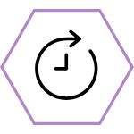 Purple hexagon outline on a black background geometric design