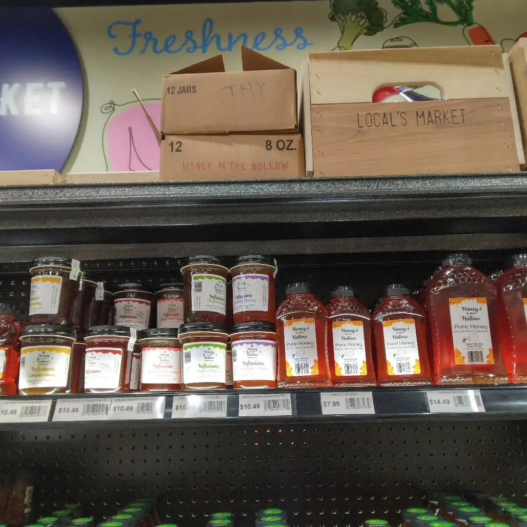 Honey in the Hollow Honey Retail Setup Display